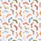 Set of socks seamless pattern. Cute illustration drawn with pencils on paper. Winter and autumn background