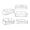 Set of sofas drawings sketch style, vector illustration. sofa vector sketch illustration