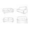 Set of sofas drawings sketch style, vector illustration. sofa vector sketch illustration