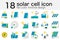 Set of solar cell panel  photovoltaic icon in minimal flat color design