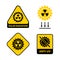 Set of solar radiation icons