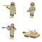 Set of soldiers cartoon icons