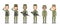 Set of soldiers. men and women. flat cartoon character design isolated on white background. US Army , soldiers Isolated vector
