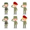Set of soldiers. men and women. flat cartoon character design on white background