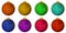 Set of solid colour christmas balls