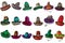 Set of Sombrero Hats. Vector clipart hats. Fashion. - Vector