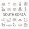 set of south korea landmark icons. Vector illustration decorative design