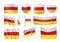 Set South Ossetia flags, banners, banners, symbols, relistic icon
