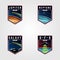 Set of space landscape planet logo vector, premium badges space logo