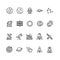 Set of space outline icon style