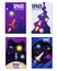 Set of space Template , space travel, exploration of the universe, other planets, flying rockets, stars of distant