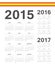 Set of Spanish 2015, 2016, 2017 year vector calendars
