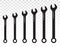 Set of spanner / basin wrench combination flat icon for apps or websites