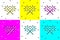 Set Sparkler firework icon isolated on color background. Festive Christmas sparkler candle lights. Merry Christmas and