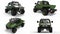 Set special all-terrain vehicle for difficult terrain and difficult road and weather conditions. 3d rendering.