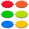 Set speech bubble templates, shape icons vector speech balloon starburst promo blast, for design stickers promo blast
