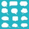 Set of speech bubble, textbox cloud of chat for comment, post, comic. Dialog box icon, message template. Different shape of empty