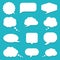 Set of speech bubble, textbox cloud of chat for comment, post, comic. Dialog box icon, message template. Different shape of empty