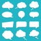 Set of speech bubble, textbox cloud of chat for comment, post, comic. Dialog box icon, message template. Different shape of empty