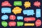 Set of speech bubbles. Clouds for online chats. Reaction dialogues. Vector illustration