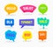 Set Speech Bubbles Hello Word in Different Languages English Chinese Spanish Russian Bengali Hindi Indonesian French