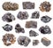 Set of Sphalerite zink blende rocks isolated