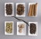 Set of spices. Isolated on grey.