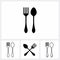 Set of spoon and fork icon. simple flat vector illustration