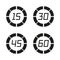 Set of sport chronometers icon in different time laps