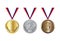 Set of sport medals, isolated on white