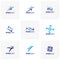 Set of Sport symbol design, Fitness people icon vector logo, speed fitness, running, swimming, jumping logotype, hexagon people