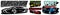 Set of sports car color templates for stylish badge design. Vector illustration