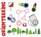 Set of sports orienteering symbols.Flat,