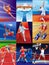 Set of sports vector illustrations.  9 sports: gymnastics, swimming, lawn tennis, football, fencing, track Cycling, steeplechase,