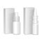 Set of Spray Nasal or Eye Antiseptic Drugs. White Plastic Bottle With Box. Common Cold, Allergies. Vector Realistic Mock