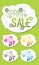 Set of Spring sale graphics with discount stickers