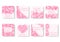 Set of square backgrounds with pink petals