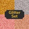 Set square color glitter texture pattern. Gold, silver, pink, bronze.