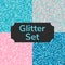 Set square color glitter texture pattern. Silver, pink, blue.