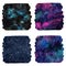 Set of square cosmic, space watercolor backgrounds