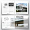 Set of square design brochure template. Colorful polygonal background, blurred image, urban scene, modern stylish