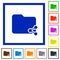 Set of square framed Share folder flat icons