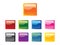 Set of Square Glossy Buttons Vector
