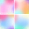 Set of square gradient multicolored backgrounds