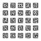 Set of square labyrinth maze icons