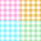 set of square multicolored pastel checked seamless design for pattern and background