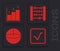 Set Square root, Graph, schedule, chart, diagram, Abacus and Geometric figure Sphere icon. Vector