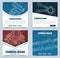 Set square web banners of red, blue and white, and black. Templates technical drawings with buttons and text. Vector illustration.