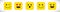 Set of square yellow emoji face icons