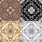 Set of squared backgrounds-ornamental seamless pattern.